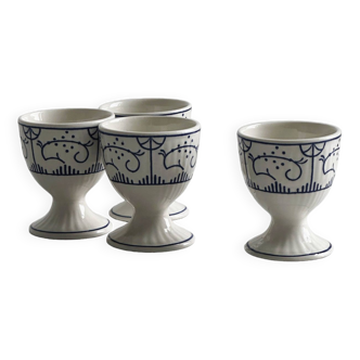 Set of 4 Copenhagen porcelain style egg cups.