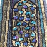 Original Abstract Scandinavian High Pile Abstract Rya Rug Carpet, Sweden, 1960s 115x195cm