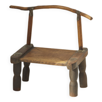 Small vintage wooden Baoulé chair (West Africa) Circa 1960