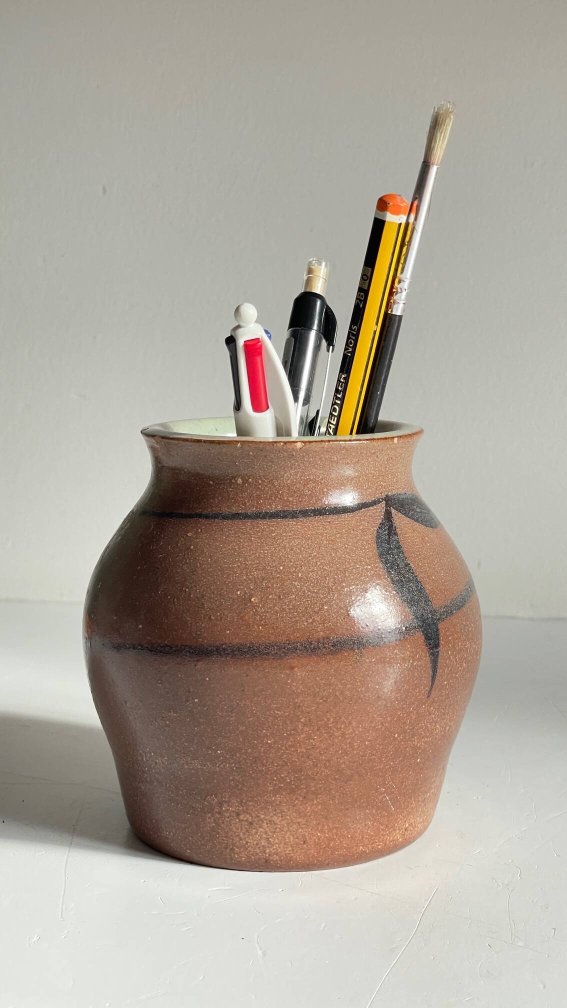 VASE Artisanal Signed Stoneware VINTAGE
