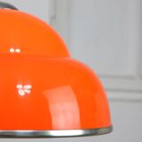 Space-age italian orange plexiglass pendant lamp