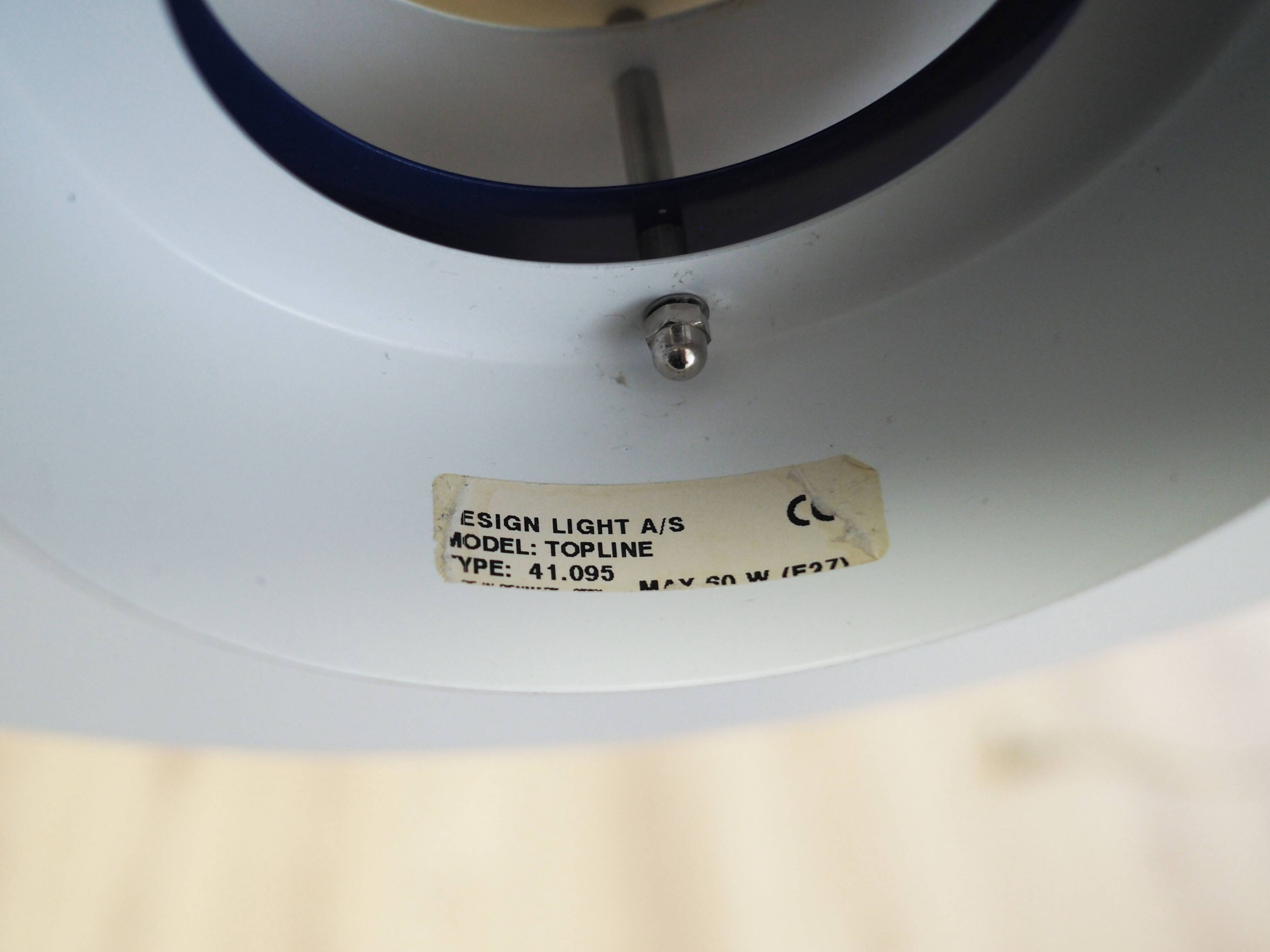 Pendant lamp Topline, Danish design, 1970s, manufacturer: Design Light