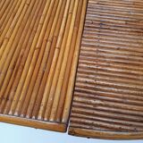 Bamboo table with extensions, 3 chairs and 3 stools from the 60s