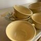 Vintage 6-cup coffee/tea set - Yellow earthenware