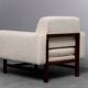 Paire de fauteuils en velours bois haut de gamme 1970 vintage modernisme