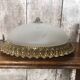 Old engraved glass ceiling light + vintage gold metal contour