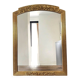 Large vintage gold mirror in Louis XVI style – fluted frame and floral decoration.