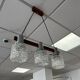 Suspension scandinave en palissandre et chrome 1970