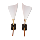 Pair of vintage 50s brass and fluted plexiglass sconces