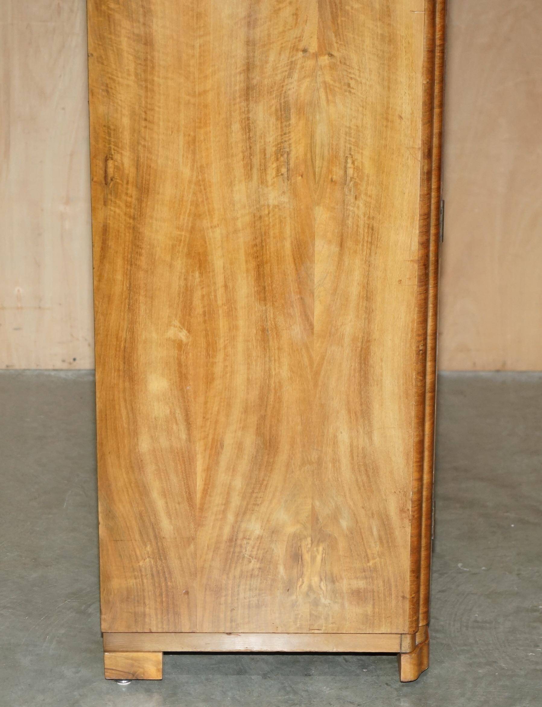Double Art Deco wardrobe in satin walnut circa 1930