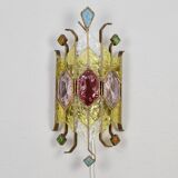 Mid-Century Italian Brutalist Murano Longobard for Poliarte Wall Lamp Sconce , 1980s