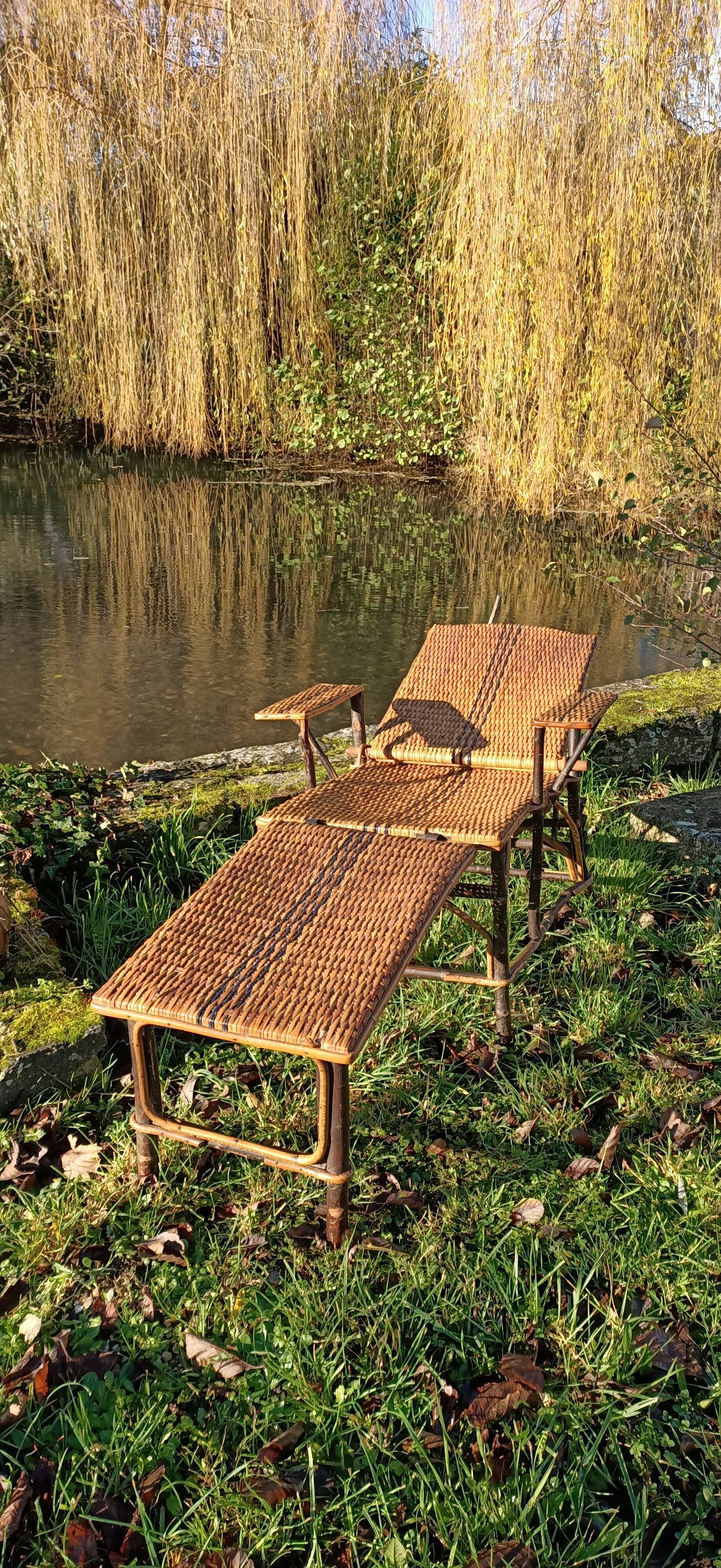 Very old vintage wicker lounge chair