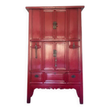 Armoire chinoise laquée rouge