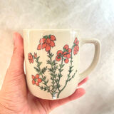Ceramic mug vintage botanical pattern