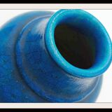 Blue ceramic vase by Edmond Lachenal