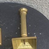 Pair of gilded brass candlesticks, vintage column shape