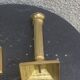Pair of gilded brass candlesticks, vintage column shape