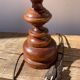 Vintage turned wooden lamp 1960 / 1970