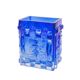 Josef schott for smalandshyttan blue patterned glass vase