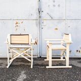 White lacquered wooden folding chairs by Carlo Hauner for Fratelli Reguitti, 1968, set of 2.