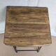 Old workshop stool in wood + wrought iron