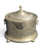 Boite à thé, biscuits en métal argenté, Maroc XXème