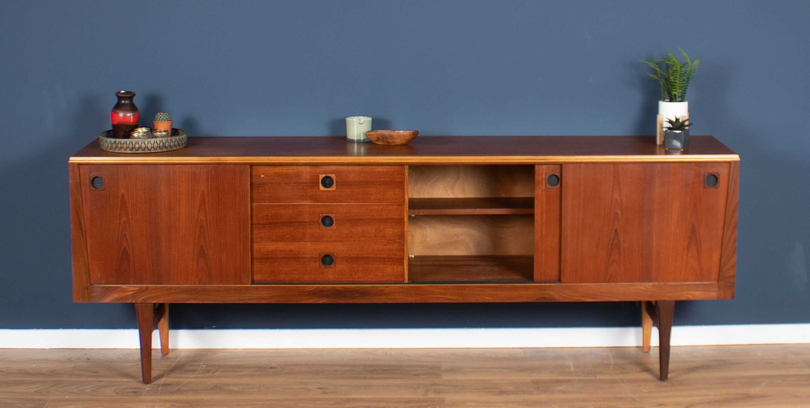 Teak 1960s long Elliots of Newbury mid century sideboard
