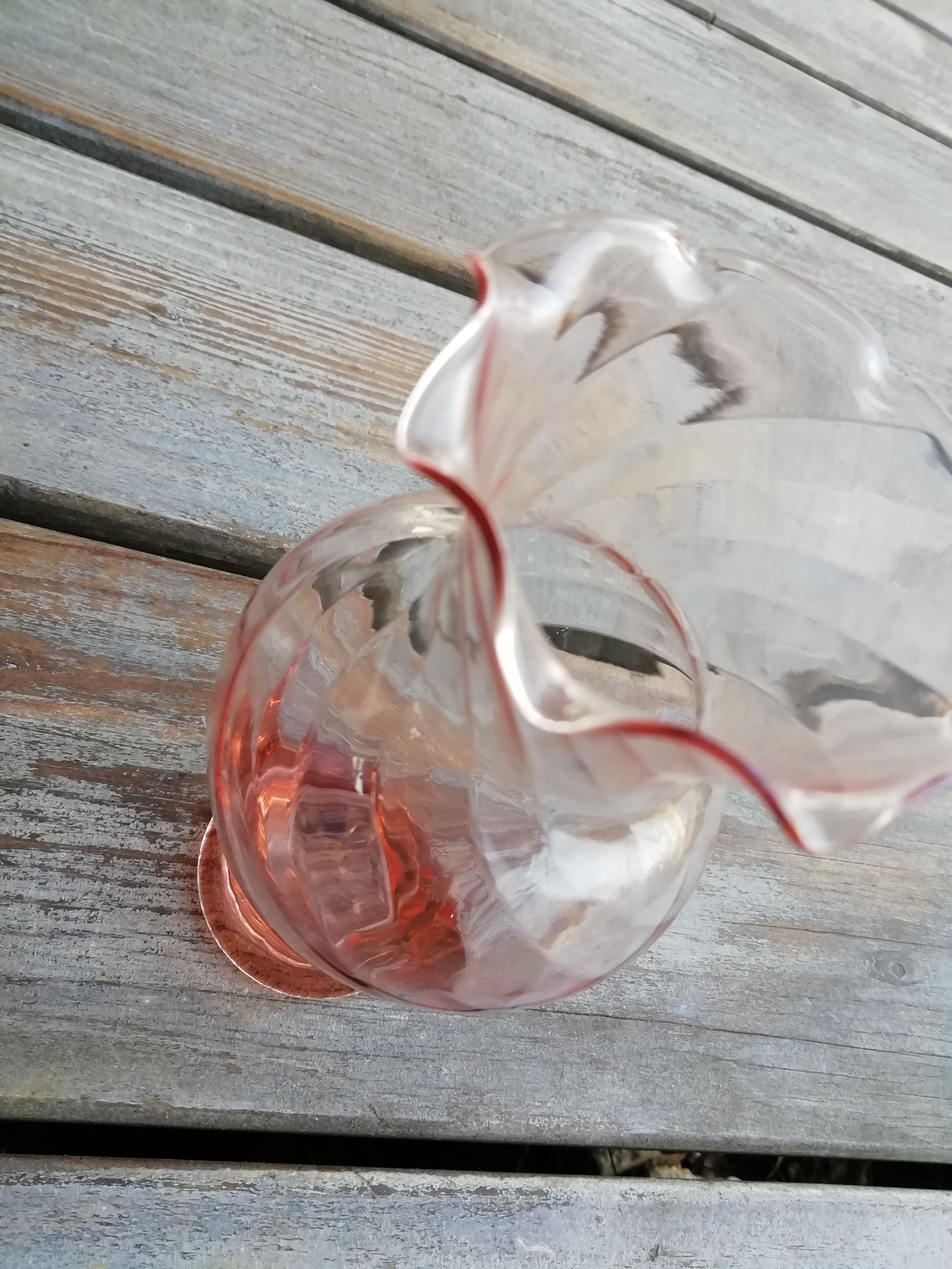 Vase verre rose