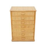 Woven wicker chest of drawers, 1980s