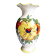 Flower vase, French vase in hand-painted earthenware, vase with floral decoration.