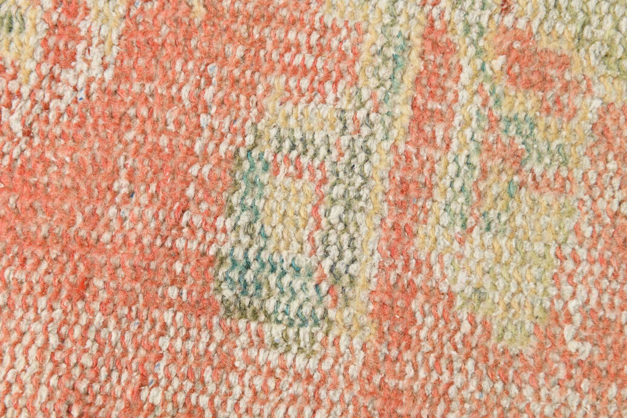 6x9 Soft Beige & Red Geometric Vintage Rug, 181x260 Cm