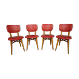 Set of 4 vintage chairs in skai