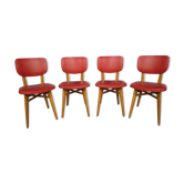 Set de 4 chaises vintage en skaï
