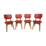 Set de 4 chaises vintage en skaï