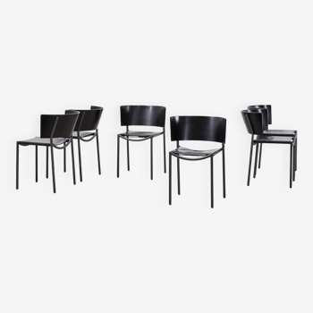 Philippe Starck Lot de 6 chaises de salle à manger 'Lila Hunter' pour XO France 1980