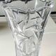 Vase en cristal de Bohème taillé. Motifs croisillons/Étoilés/Feuillagés. Stylé Boho-Chic. Haut 24,5 cm