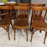 Suite of 6 chairs by Bistrot Baumann in 1940