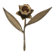 Antique candlestick with a gilded brass leaf.