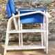 Folding canvas armchair by the sea La Baule 1960s