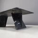 Table basse vintage en marbre noir, 1970
