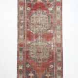 4x9 Rug For Entrway Red Classic Oriental Vintage Rug, 111x263Cm SK 3884