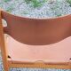 Pair of brutalist chairs in elm and stretched leather with saddle stitching Self publisher