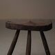 Milking stool in solid wood, Folk art, Cévennes, around 1900
