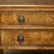 Paire de buffets vintage néoclassique en bois de ronce de chêne