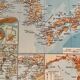 Ancienne carte de la Corée, du Japon et de la Mandchourie de 1945