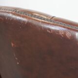 Lot de 2 fauteuils chesterfield anglais classiques en cuir de vache