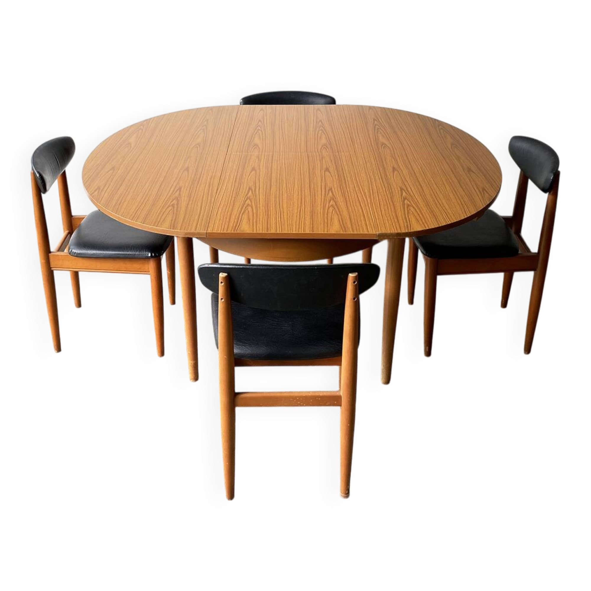 Mid-Century Modern 1960’s dining table and chairs set by Schreiber Furnitur