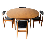 Mid-Century Modern 1960’s dining table and chairs set by Schreiber Furnitur