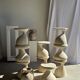 Large cream vase with double spiral handles in antique style, made of terracotta, H42 D3.