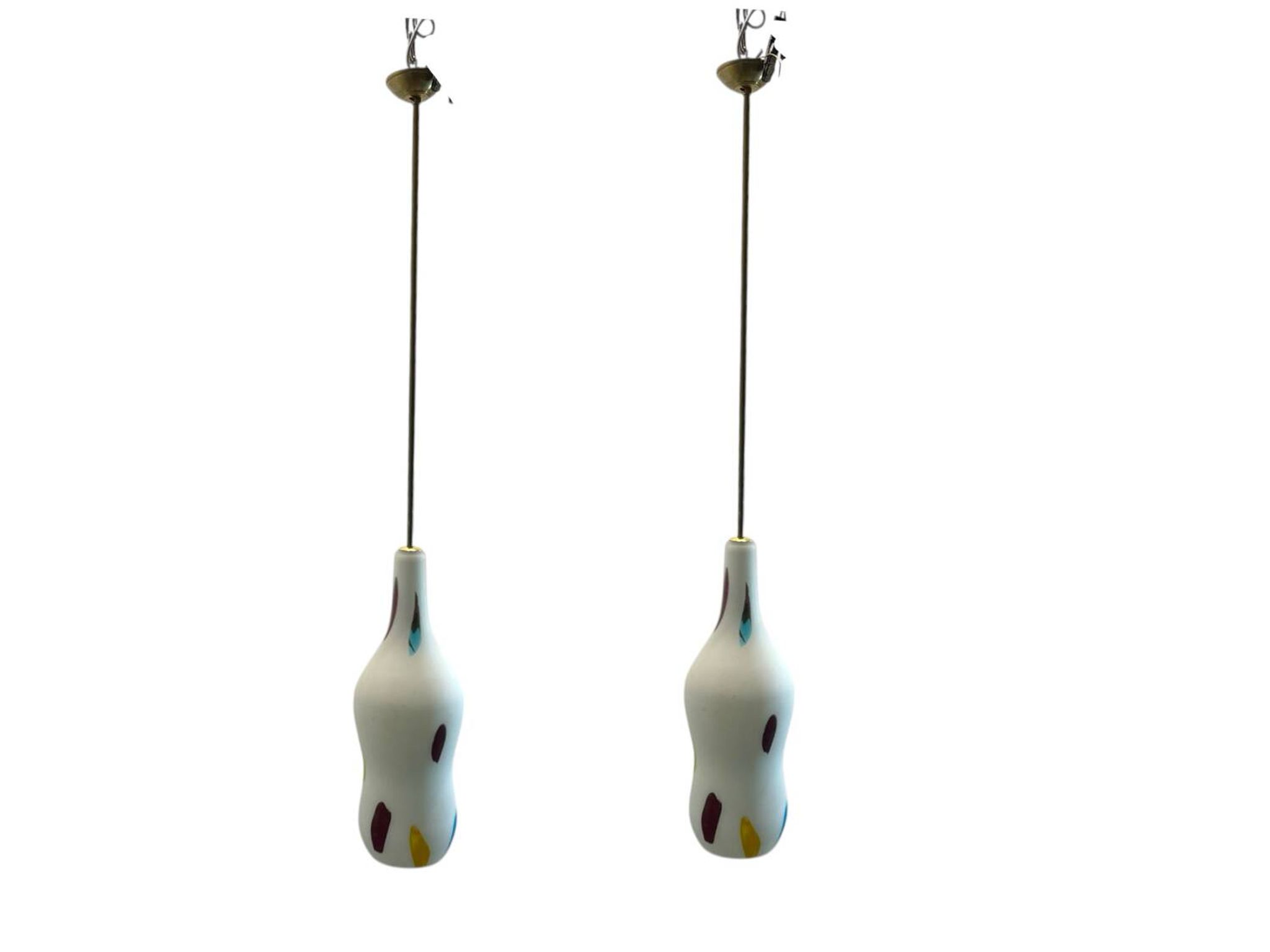 Lot de 2 suspensions en verre de Murano par De Mayo